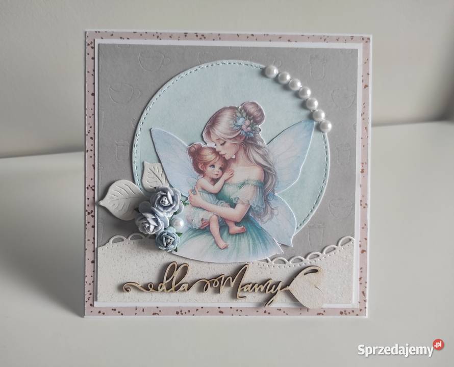 Kartka ręcznie robiona Mamy Dzień Matki handmade Łódź