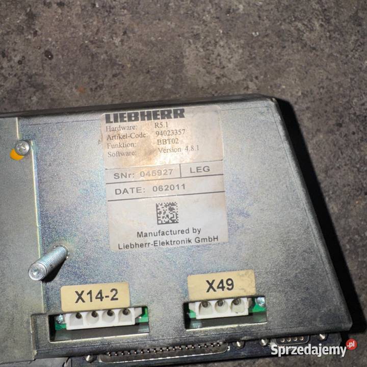 Klawiatura sterująca BBT02 koparki Liebherr śląskie Katowice