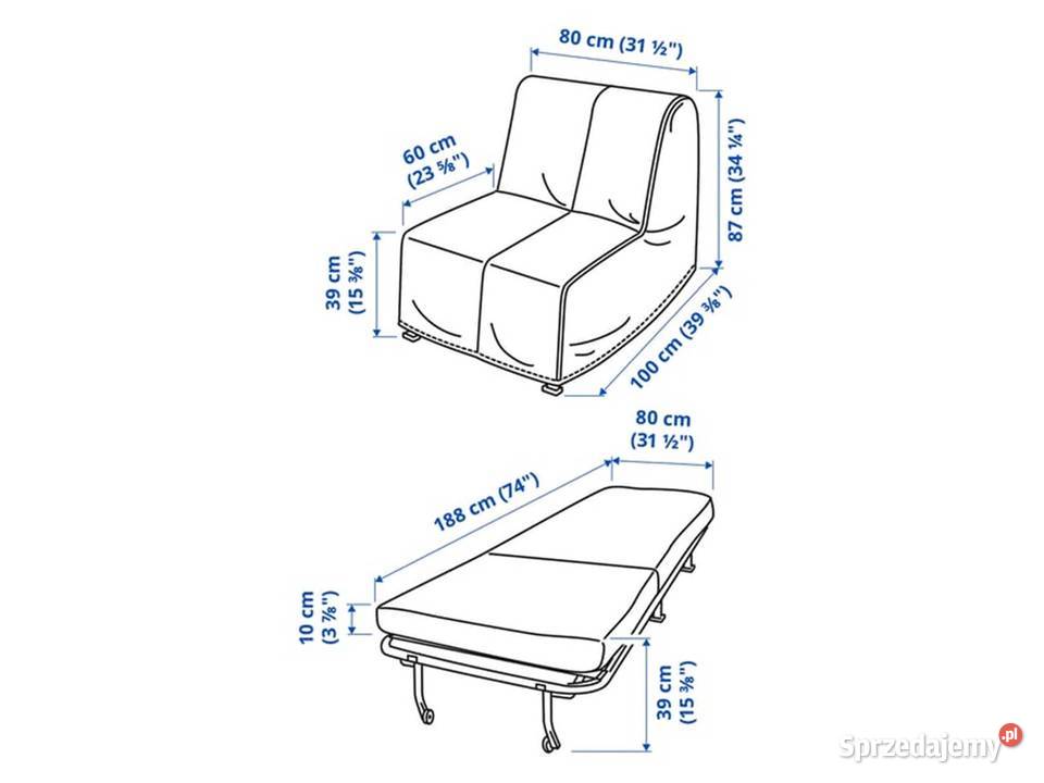 Kanapa rozkładana leżanka fotel IKEA małopolskie