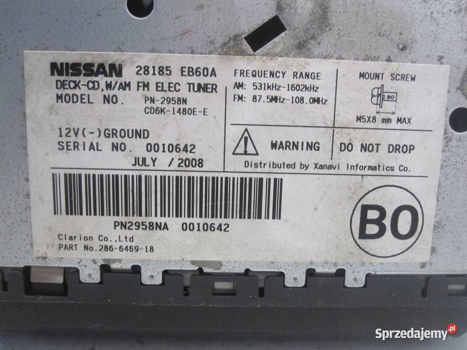 NISSAN PATHFINDER III R51 10r radio 28185 EB60A Kielce