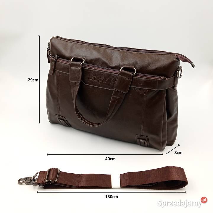 Teczka torba LEINASEN skórzana na ramie Cb