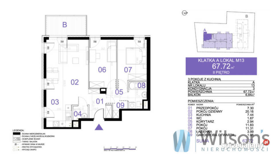 Sprzedaż mieszkania 6772m2 3 pokojowe Piastów