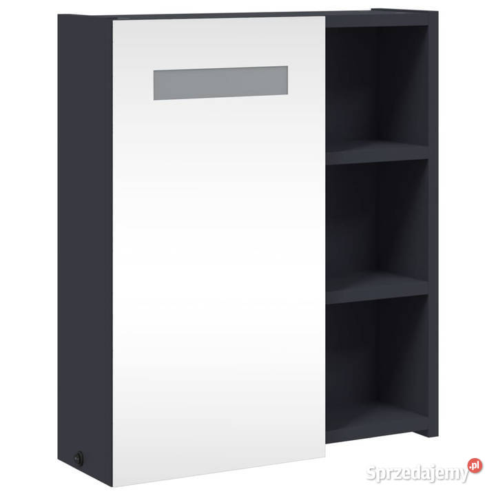 Szafka łazienkowa z lustrem i LED szara 45x13x52 mazowieckie