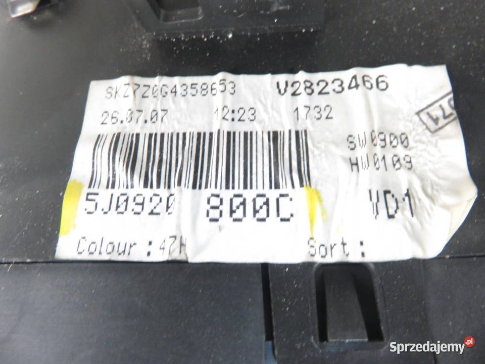 LICZNIK SKODA ROOMSTER Praktik 14 TDI 5J0920800C