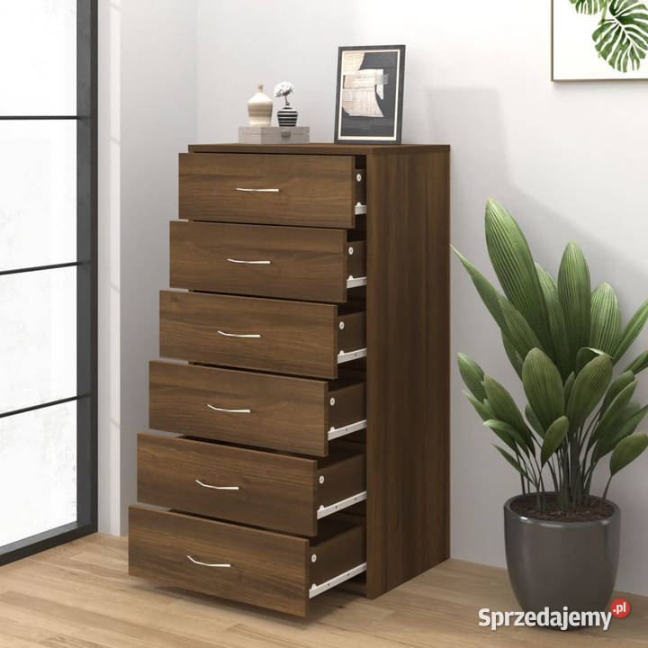 Komoda z 6 szufladami brązowy dąb 50x34x96 Warszawa