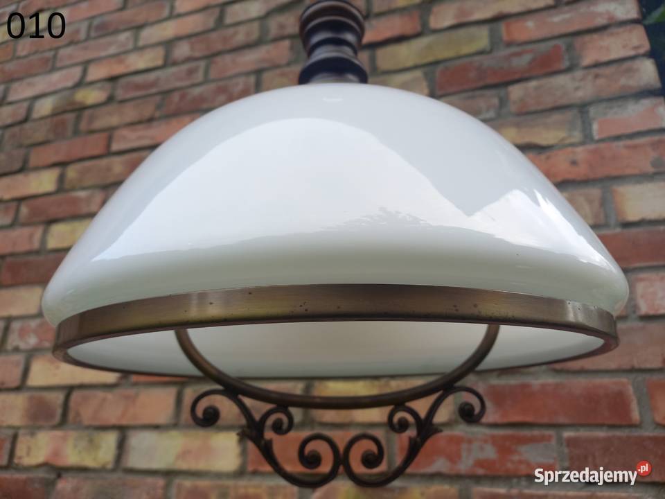 Żyrandol szklany metalowy holenderski z Gawroniec