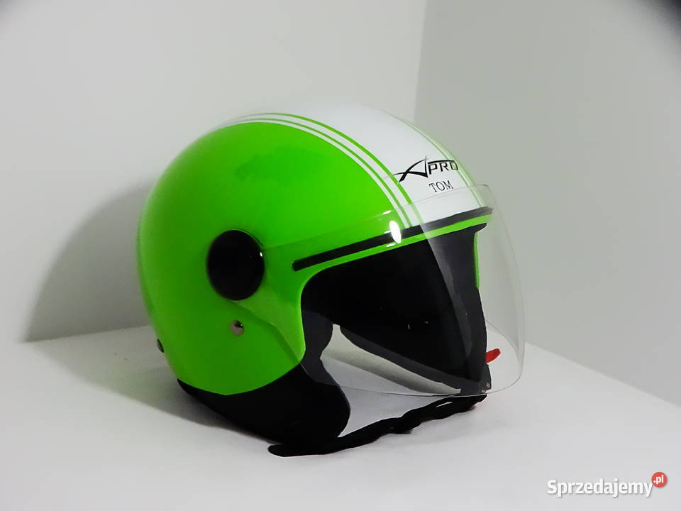APro Otwarty Twarz Zielony kask motocyklowy L