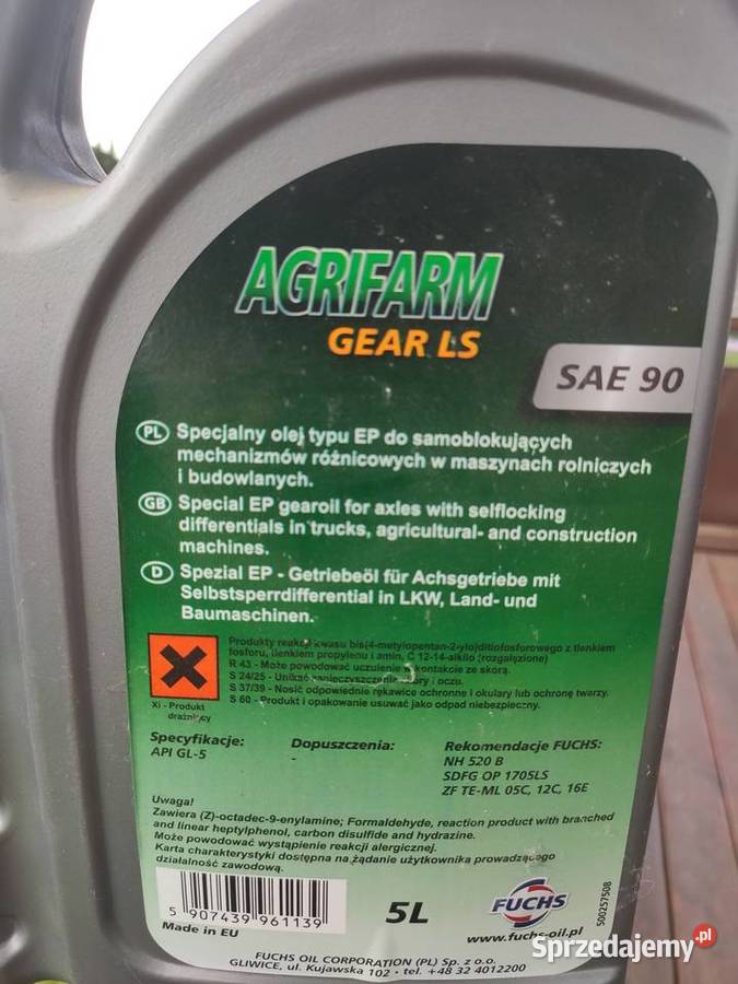 Olej FUCHS Agrifarm LS SAE90 5l nowy kujawsko-pomorskie Łochowo sprzedam