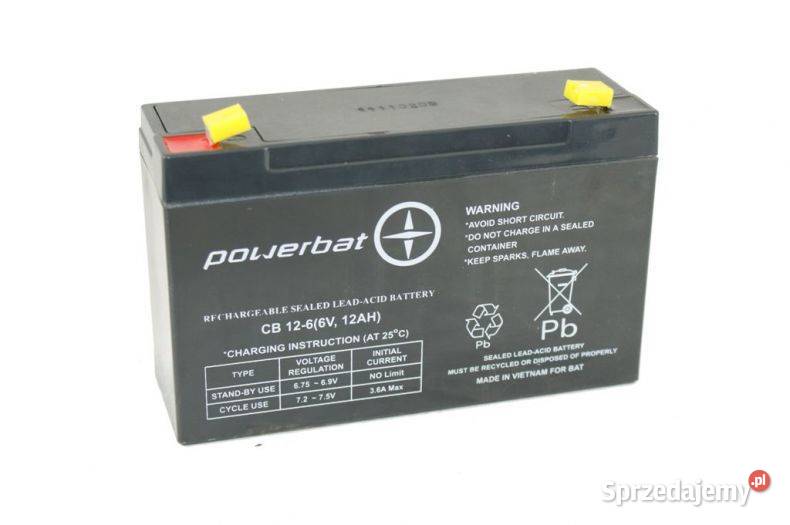 Akumulator żelowy POWERBAT CB 126 6V 12Ah Białystok
