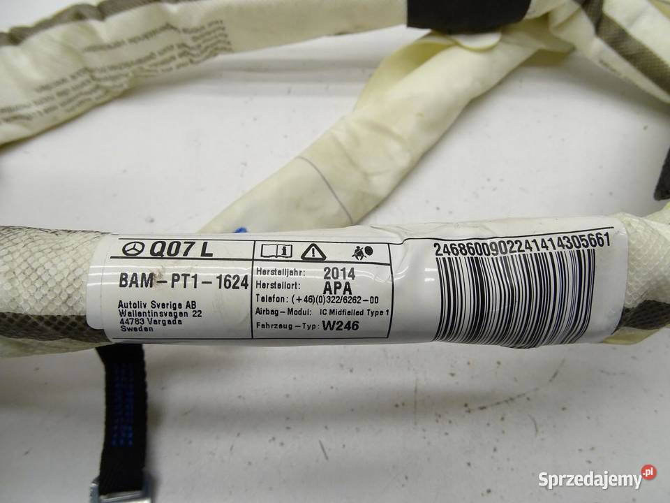 KURTYNA POWIETRZNA AIRBAG LEWA MERCEDES W246 sprzedam