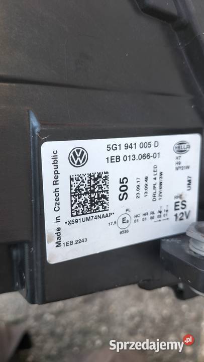 Lampa przednia lewa VW Golf VII lift 5G1 Chocianów sprzedam