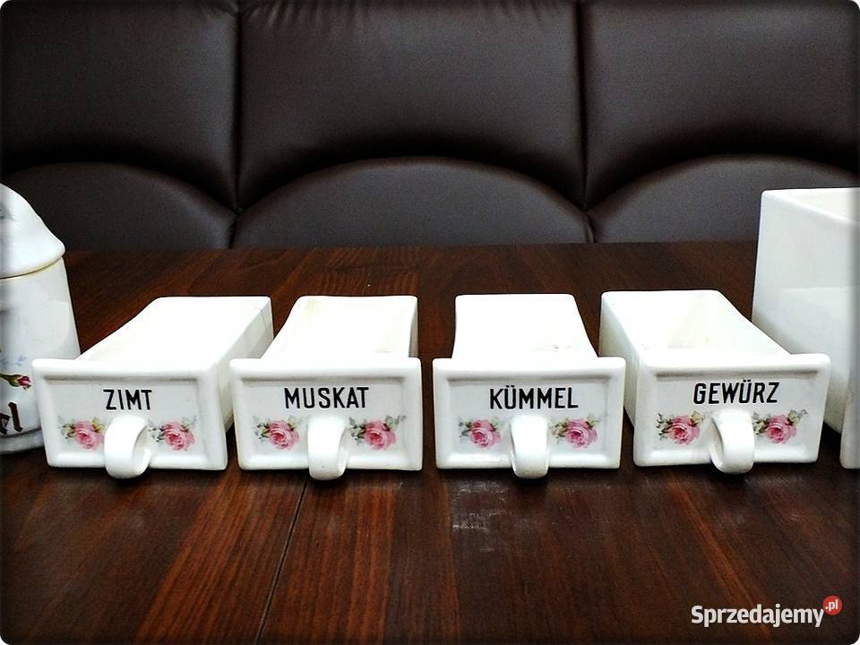 Zestaw Stare pojemniki kuchenne porcelana Żary