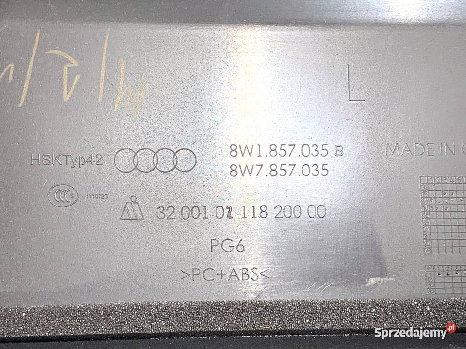 SCHOWEK PASAŻERA AUDI A4 B9 Kombi 8W1857035B
