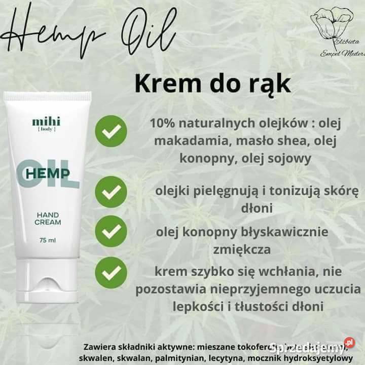 Leczniczy Krem do rąk hemp oil 75ml Mihi podlaskie Hajnówka