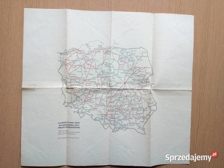 Dwustronna mapa sieci autobusowych 1967r.