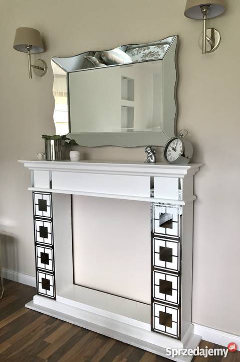 Portal kominkowy KONSOLA lustro HAMPTON YORK biały Jeleśnia