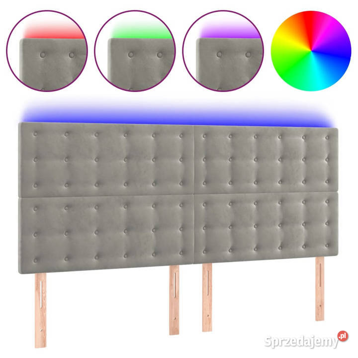 Zagłówek do łóżka z LED jasnoszary 160x5x118128 Warszawa
