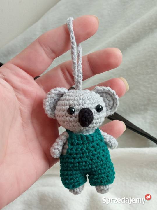 Miś koala wykonany na szydełku brelok zawieszka