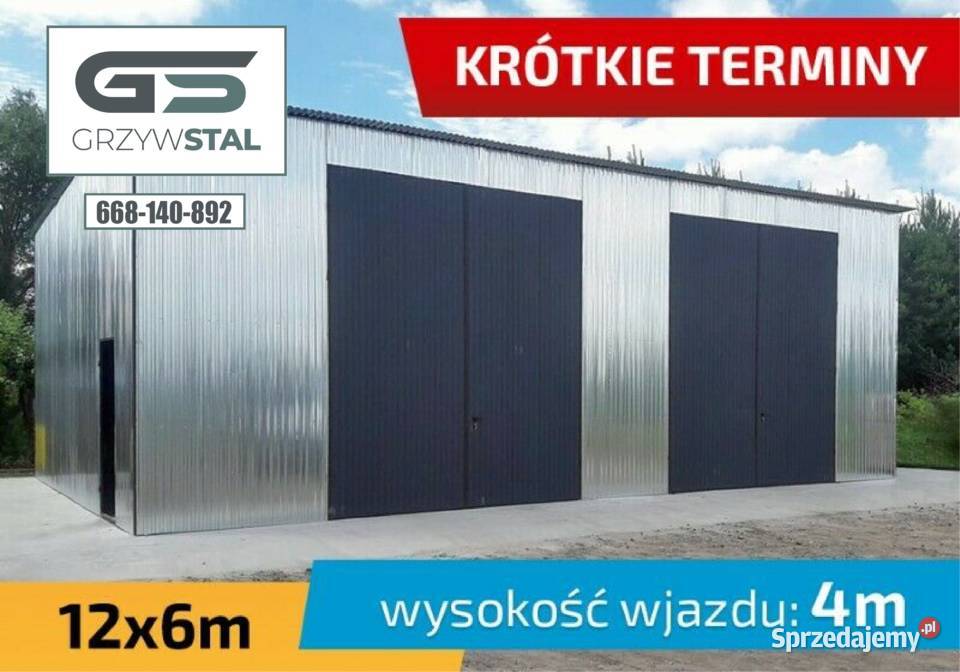 GARAŻ BLASZANY Garaże Blaszane Wiata Stalowa Lipno
