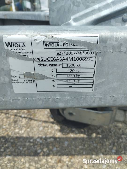 Przyczepa dwuosiowa z najazdem 2021 Faktura Lawety Rybnik