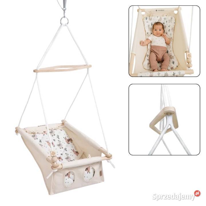 huśtawka niemowlaka Baby Pastel kremowy lama Kraków sprzedam