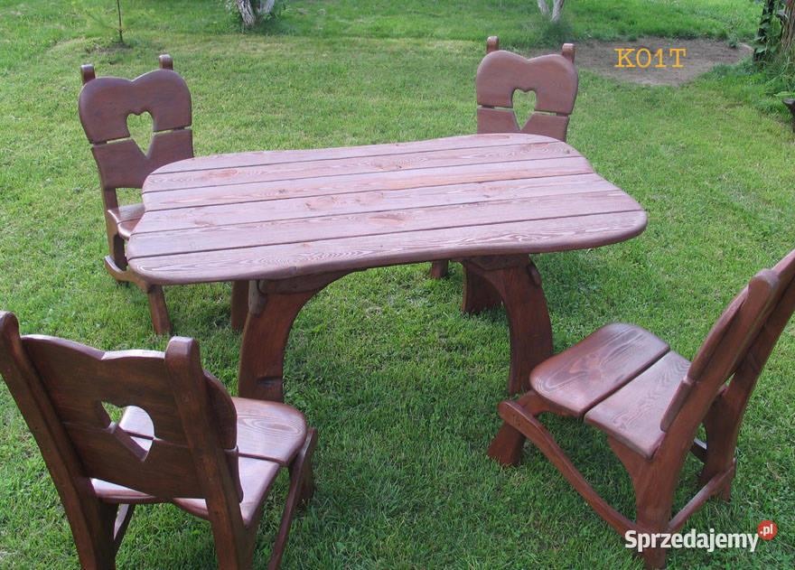 Meble ogrodowe krzesła i stół Meble drewniane Opole