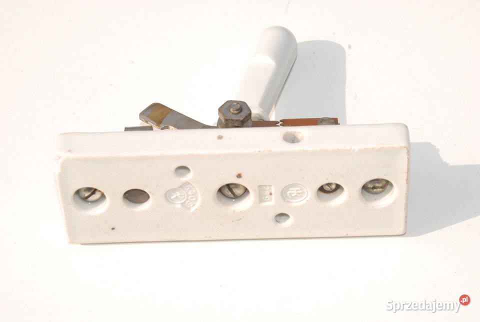 Stary porcelanowy przełącznik antenowy prądu z śląskie Cieszyn
