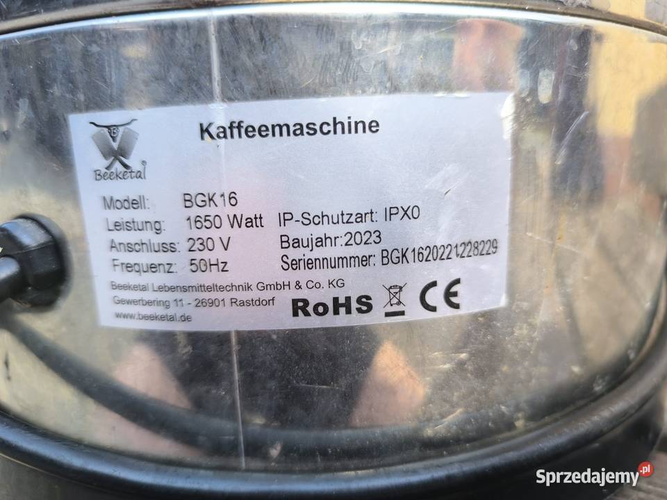 Warnik do kawy Beeketal BGK16 16L 1650W stan