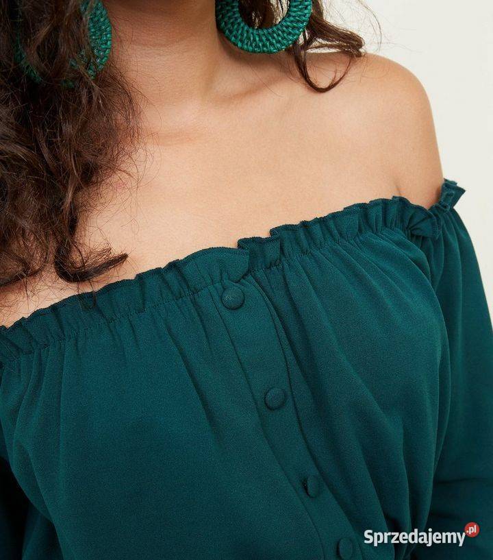 LOOK crop krótki top bluzka hiszpanka 34 XS New Look Topy i koszulki Kalisz