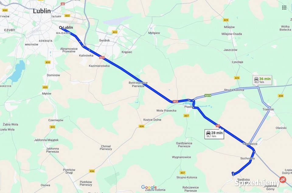 Siedlisko na wsi 35 Lublina utwardzona lubelskie Siedliska Pierwsze