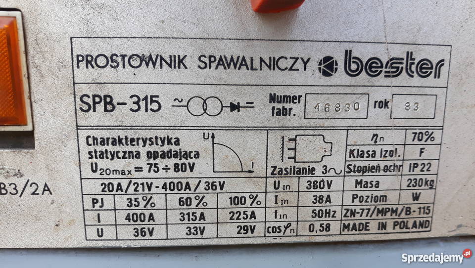 Spawarka BESTER SPB 315 Piotrków Trybunalski