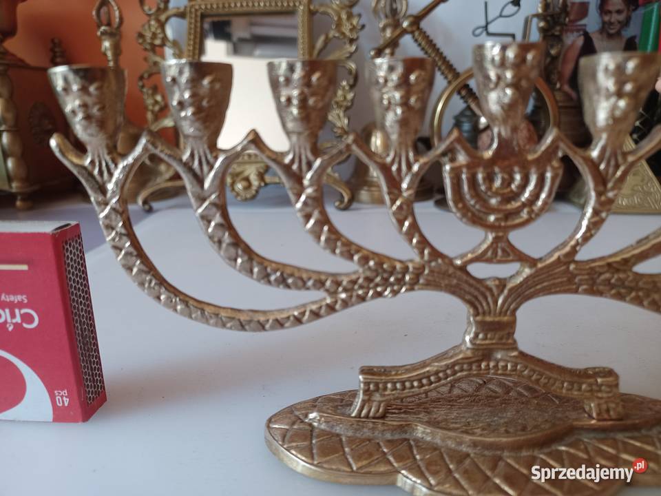 Świecznik mosiężny hanuka Mosiądz Poznań sprzedam