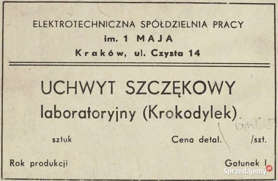Krokodylek laboratoryjny uchwyt szczękowy Gliwice sprzedam