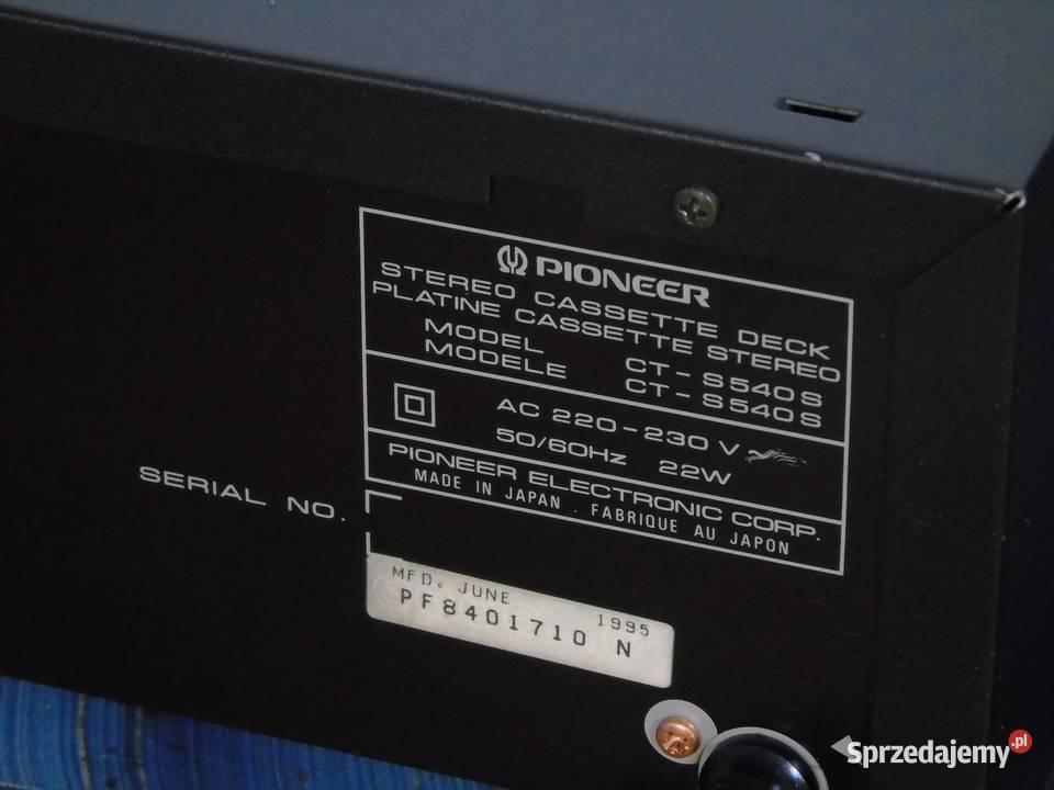 Magnetofon kasetowy Pioneer CTS540S 3 głowice Jasło