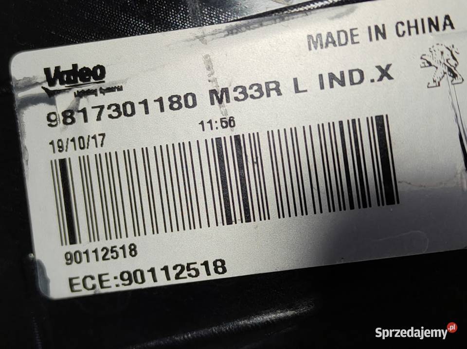 Lampa Lewy Tył Peugeot 301 Lift 2017 9817301180 Pleszew