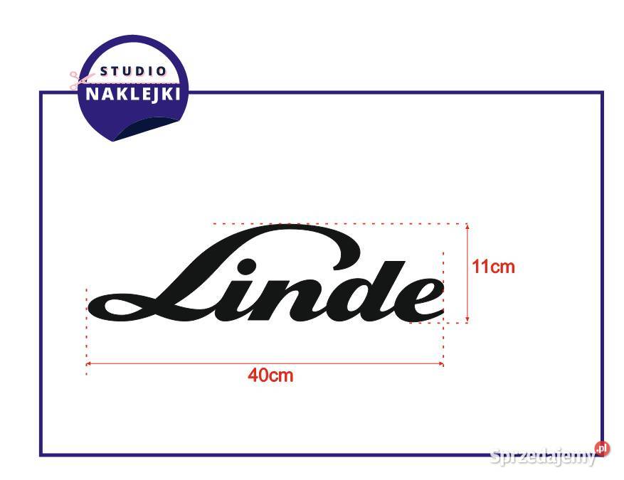 Naklejka Linde 40x11 logo nalepka na maszynę świętokrzyskie Łagów