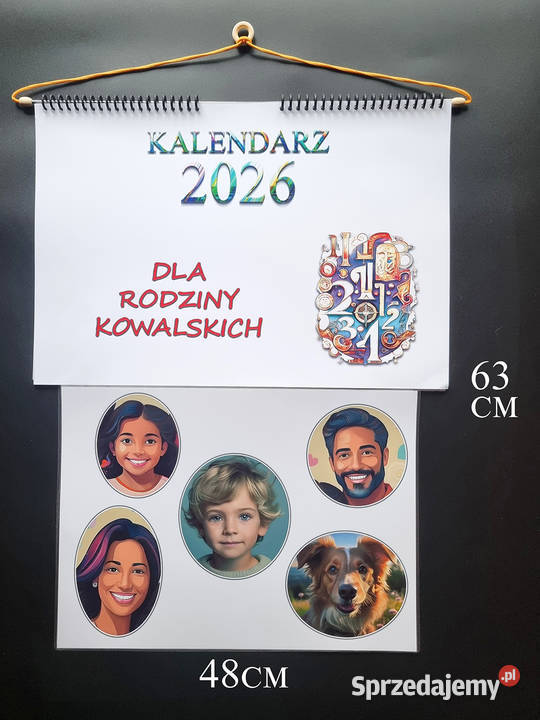 Kalendarz Rodzinny 2026 ścienny / miesięczny63cm / 48cm