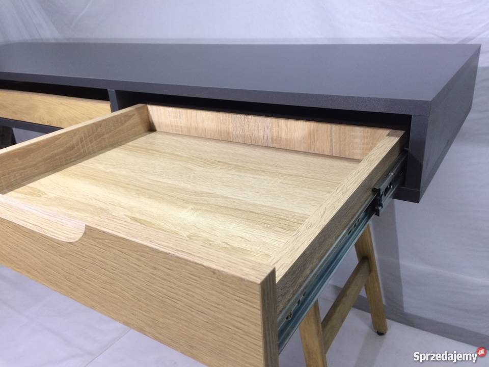 Biurko skandynawskie Antracyt dąb 160 Szafy, regały, półki Warszawa