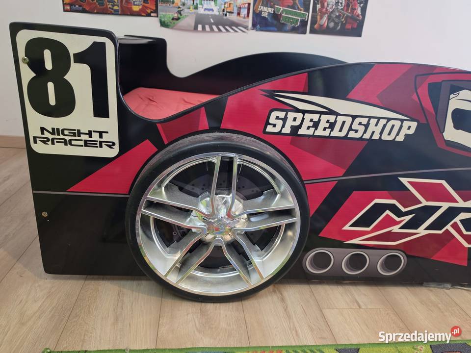 Łóżko auto wyścigowe MRX Black 90x200 materac Kraków sprzedam