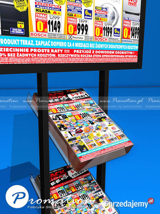 Czarny stojak na plakat A1 i katalogi A4 do małopolskie Kraków