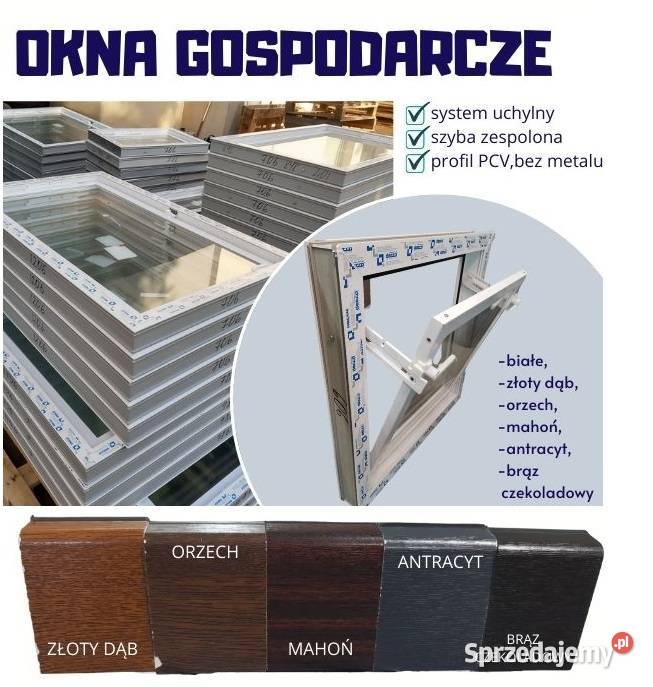 Okna plastikowe szyba podwójna garaże hale Pniewy
