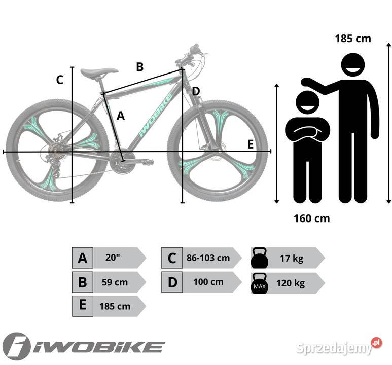 Rower Męski Górski 29 MTB IWOBIKE Shimano Gorlice