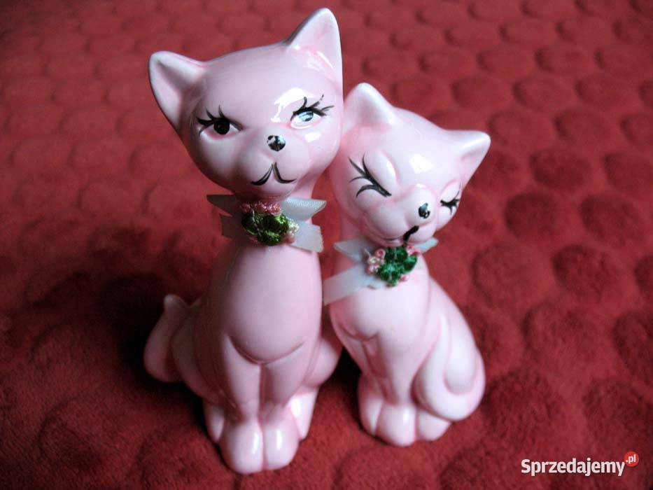 Kot powabne koteczki różowe porcelana 14 i12 Siedlce