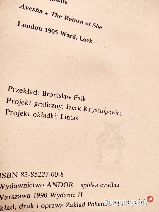 Haggard Ayesha powrót oney Warszawa