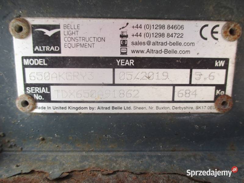 Altrad Belle TDX 650 Walec prowadzony wibracyjny Pleszew
