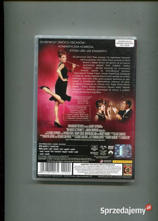 Śniadanie u Tiffanyego DVD Audrey Hepburn Film Szczecin sprzedam