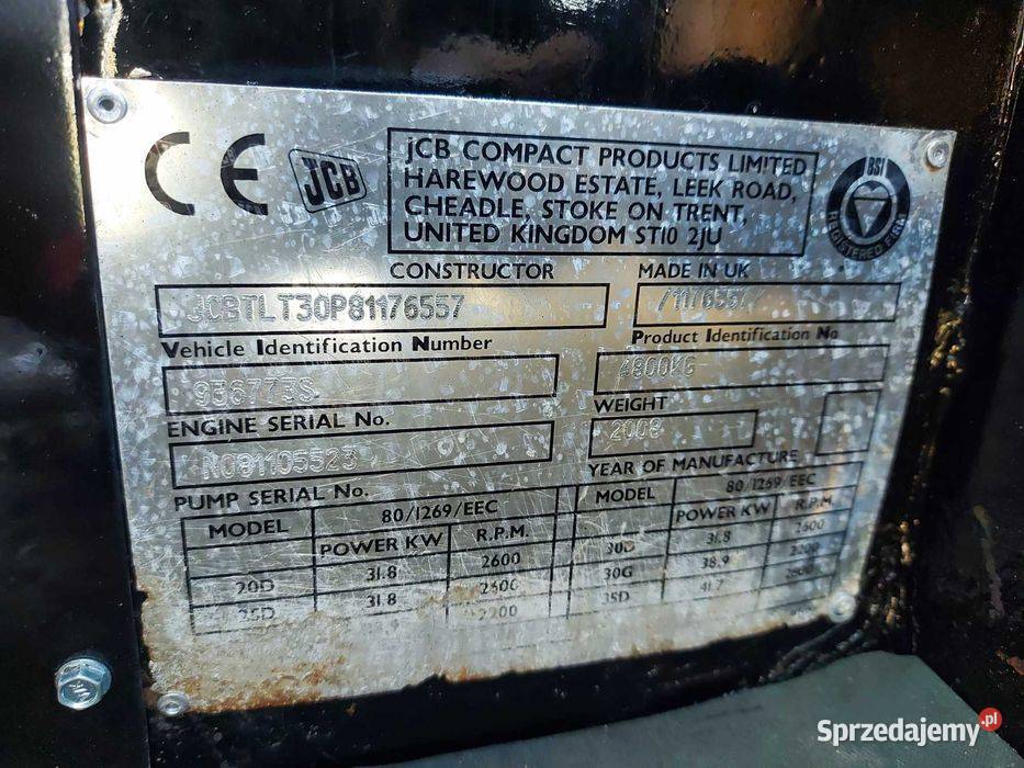 Ładowarka Teleskopowa JCB TLT 30 D 08r 48T 35 Pozostałe Sułów sprzedam