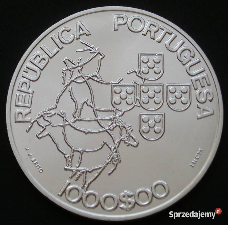 Portugalia 1000 escudos 2000 UE SREBRO stan 12 Łódź sprzedam