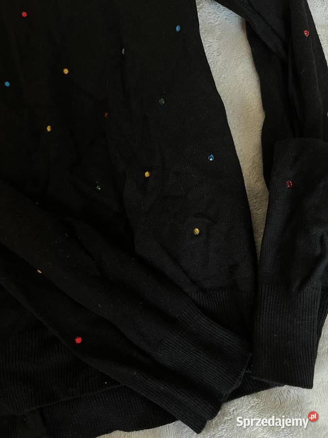 Sweter kardigan czarny w kolorowe cekiny Atmosphere Jasło