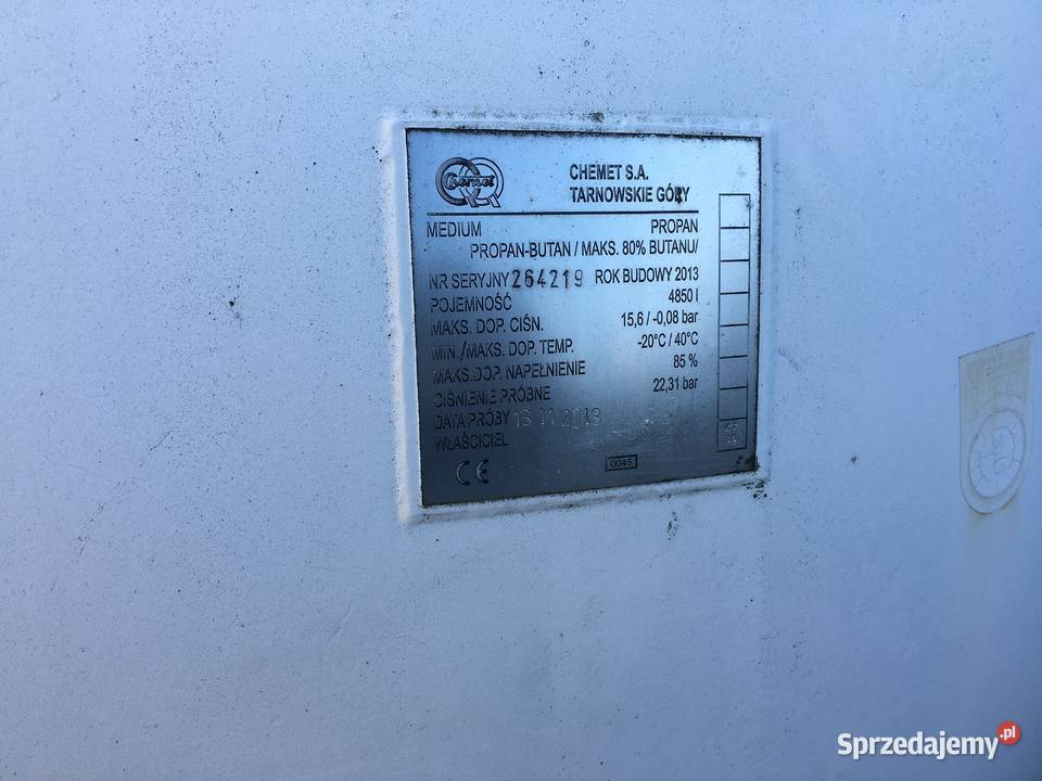 Zbiorniki na gaz 4850 9200 sprzedam